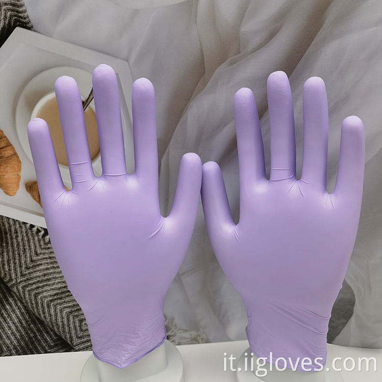 Produttori guanti in nitrile senza polvere guanti di sicurezza usa e getta